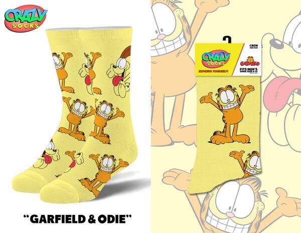 Garfield - Mens Crew Folded (Crazy Socks)