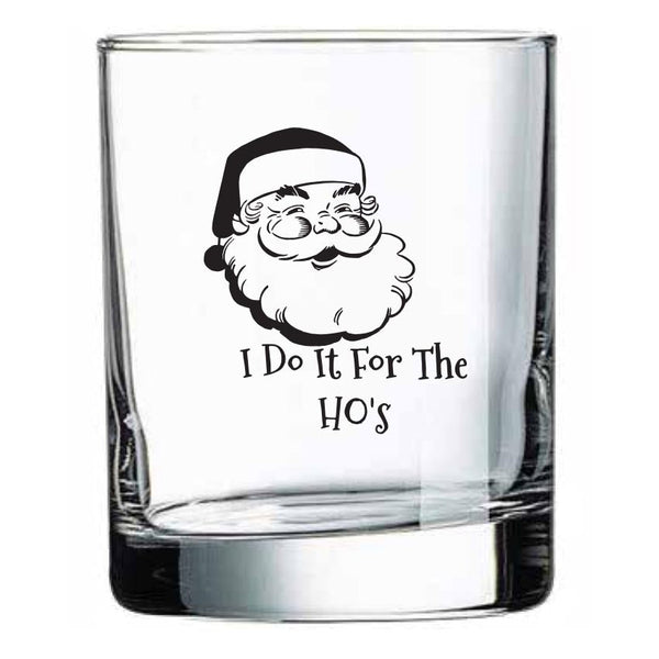 All I Want for Christmas Sock with I Do It For the Hos Rock Glass Gift Basket