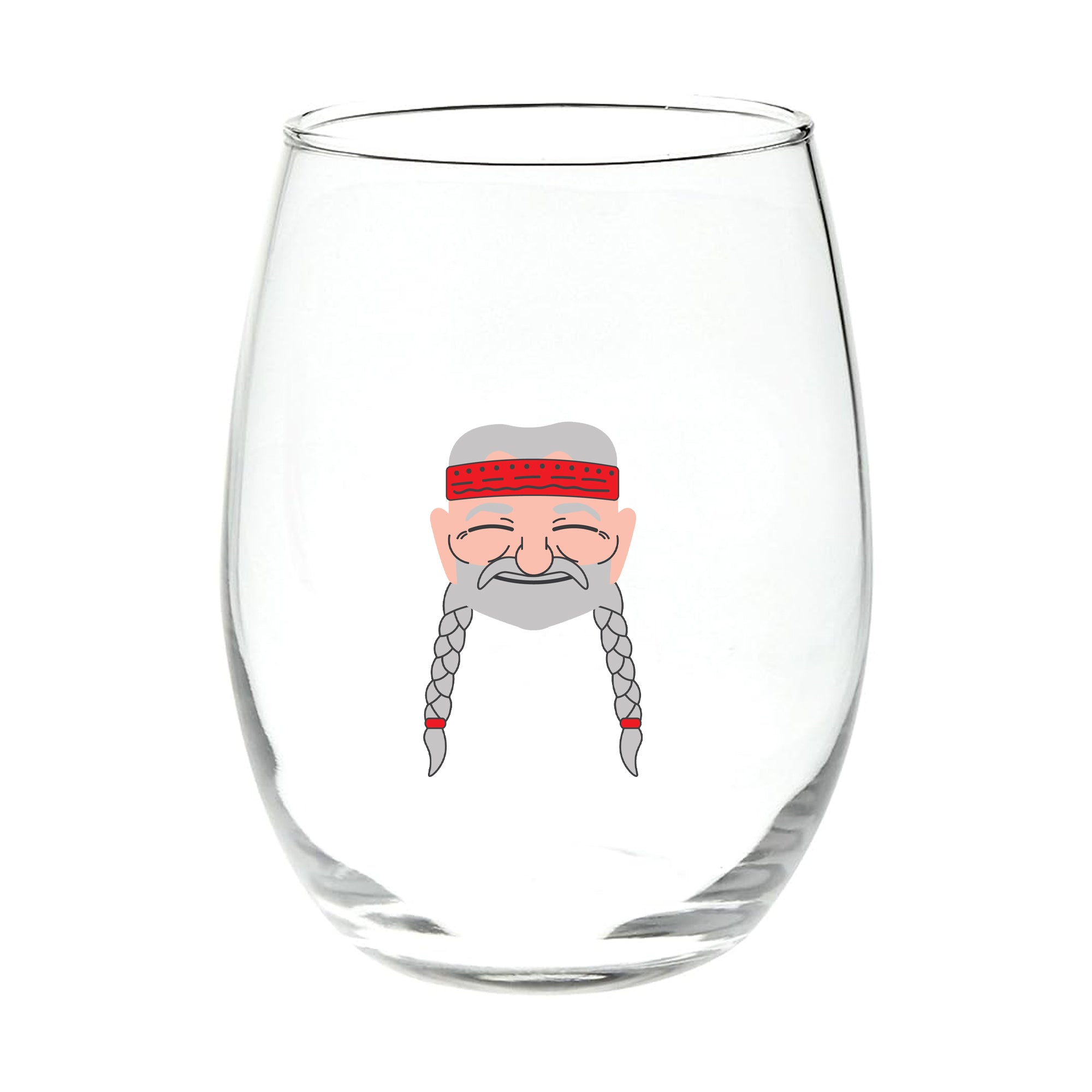 Willie Nelson Stemless Wine Glass