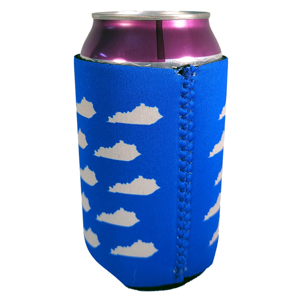 Blue and White Kentucky Shapes Koozie