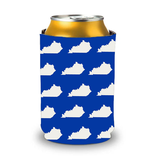 Blue and White Kentucky Shapes Koozie