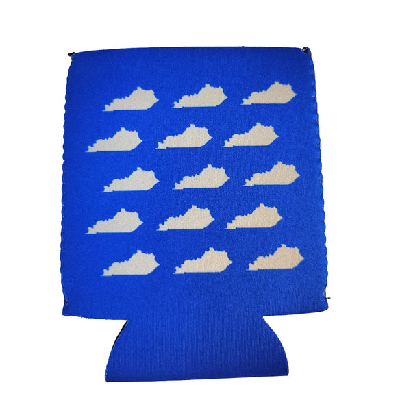 Blue and White Kentucky Shapes Koozie