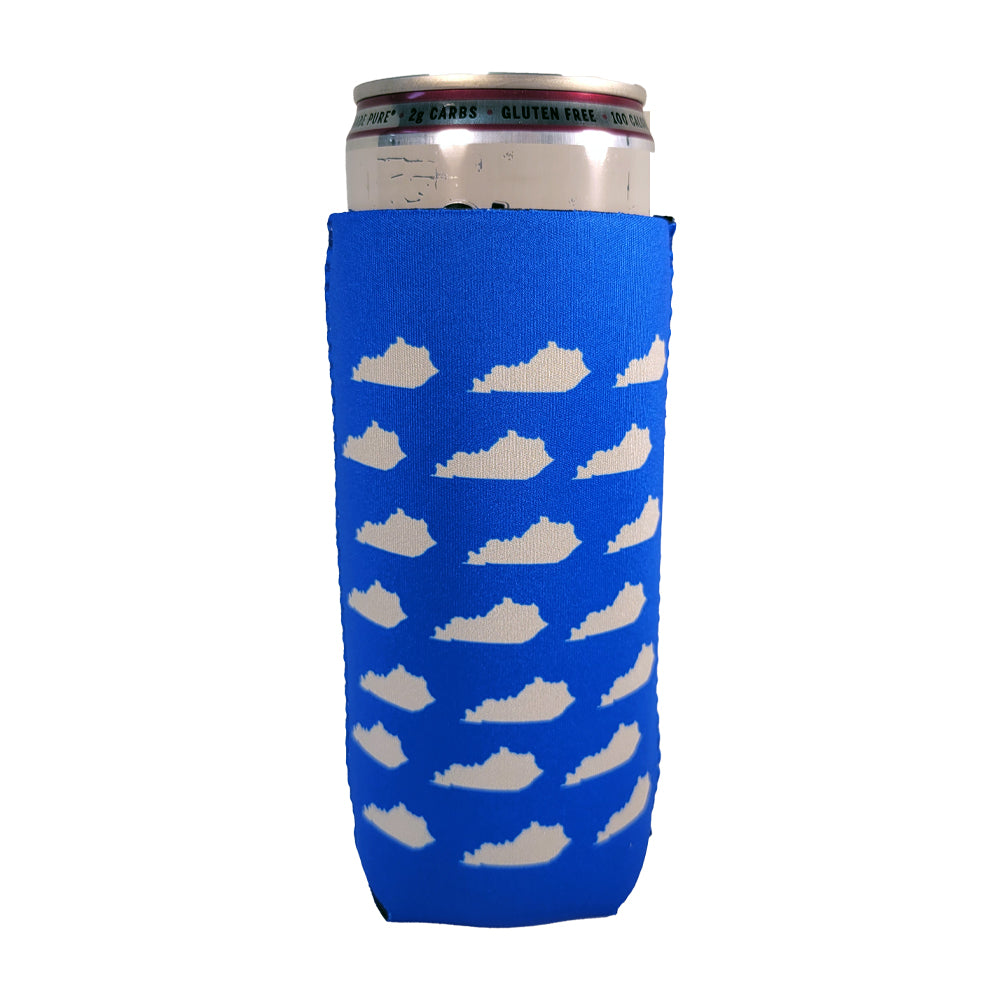 Blue and White Kentucky Shapes Slim Koozie