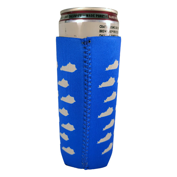 Blue and White Kentucky Shapes Slim Koozie