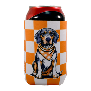 Tennessee Checkerboard Bluetick Coonhound Koozie