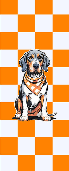 Tennessee Checkerboard Bluetick Coonhound Slim Koozie