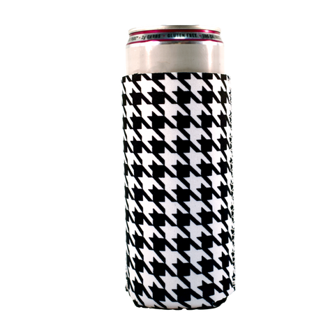 Houndstooth Print Slim Koozie