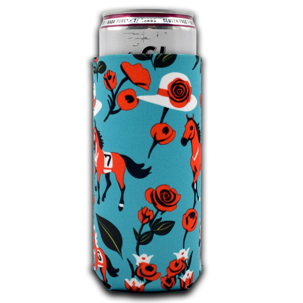 Derby Horses, Roses and Hats Slim Koozie