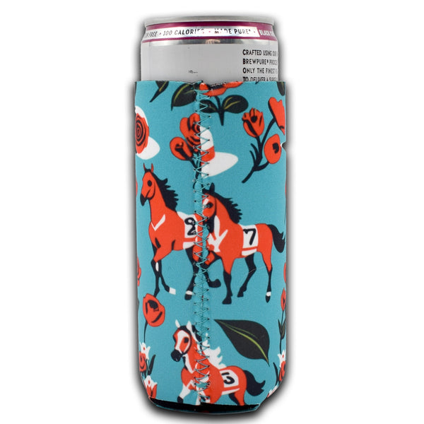 Derby Horses, Roses and Hats Slim Koozie
