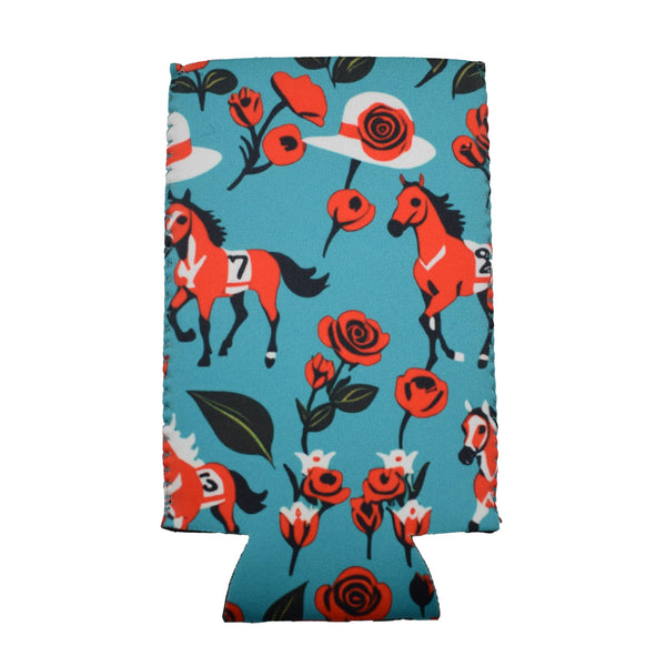 Derby Horses, Roses and Hats Slim Koozie