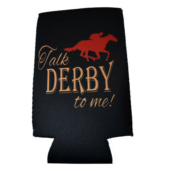 Talk Derby to Me Slim Koozie in Black
