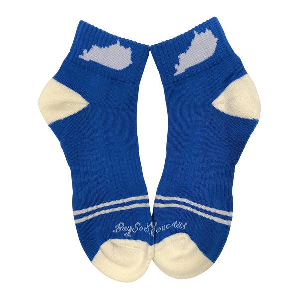 Kentucky Shape Ankle Sock Blue and White