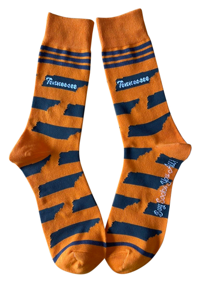 Tennessee Shapes in Orange and Gray Men's Socks