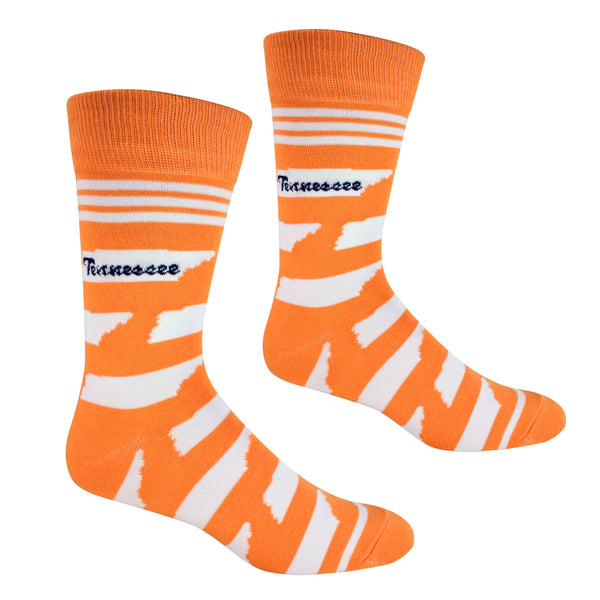 Tennessee Shapes in Orange and White Men's Socks