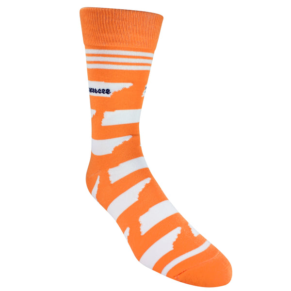 Tennessee Shapes in Orange and White Men's Socks