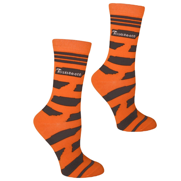 Tennessee Shapes in Orange and Gray Women's Socks