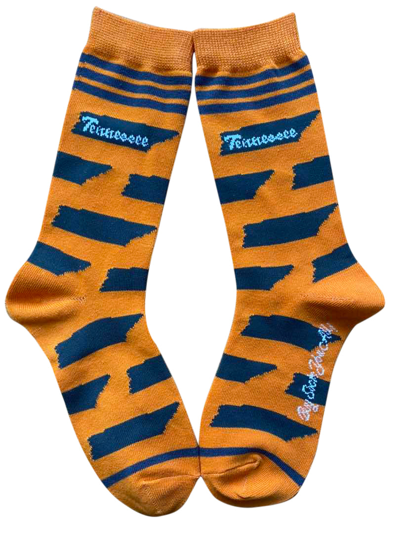 Tennessee Shapes in Orange and Gray Women's Socks