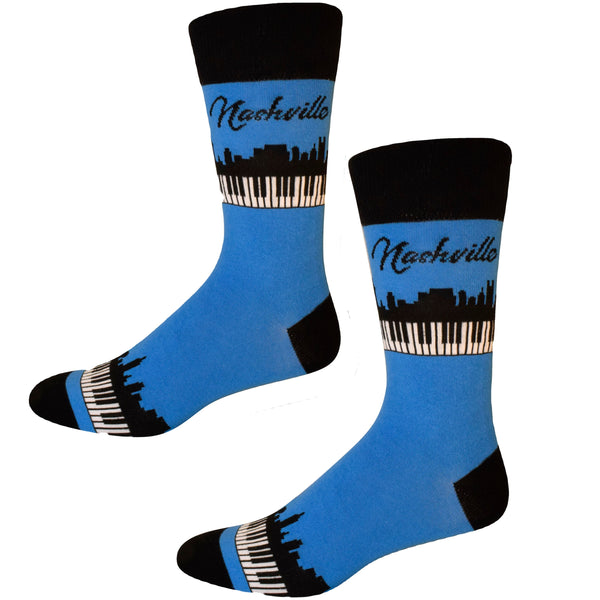 Nashville Skyline and Piano Keys Men's Socks