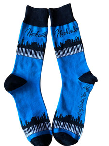 Nashville Skyline and Piano Keys Men's Socks