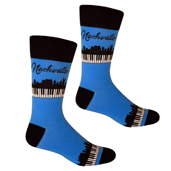 Nashville Skyline and Piano Keys Men's Socks