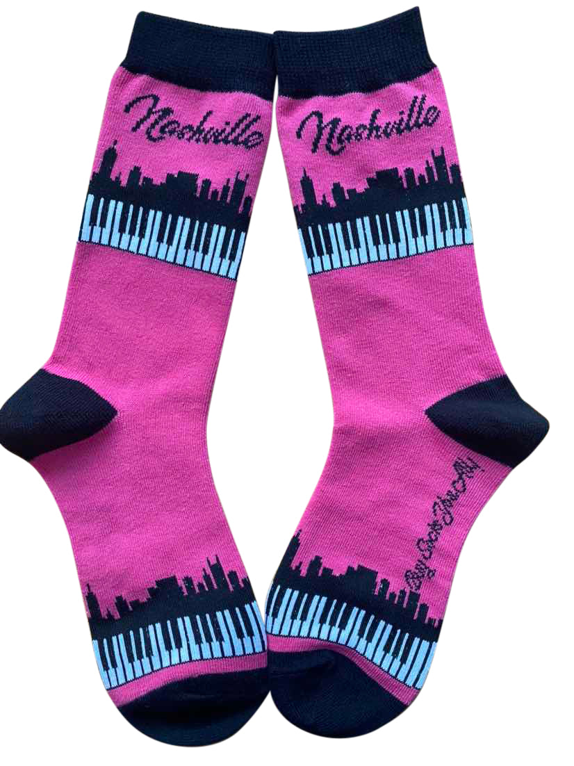 Nashville Skyline and Piano Keys Women's Socks