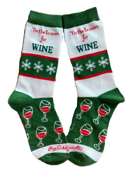 Tis the Season for Wine Women's Sock and Ornament Gift Basket