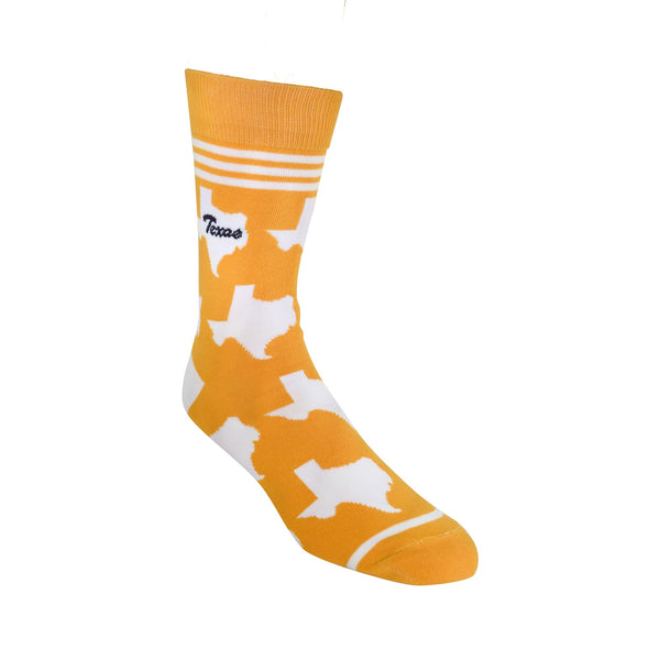 Texas Shapes in Orange and White Men's Socks