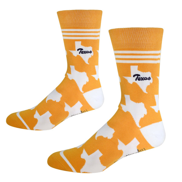 Texas Shapes in Orange and White Men's Socks