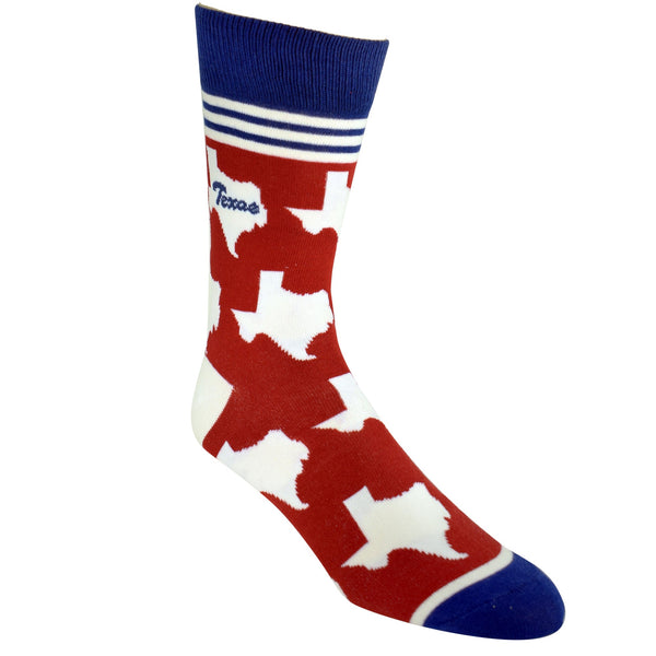 Texas Shapes in Red and Blue Men's Socks