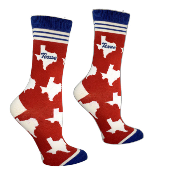 Texas Shapes in Red and Blue Women's Socks