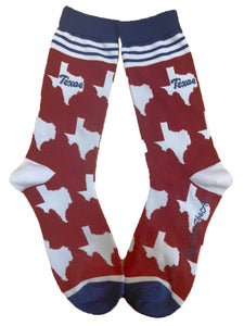 Texas Shapes in Red and Blue Women's Socks