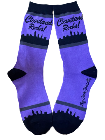 Cleveland Rocks Skyline in Purple and Black Women's Socks