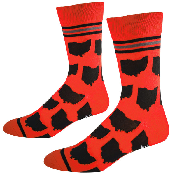 Ohio Shapes in Red and Black Men's Socks