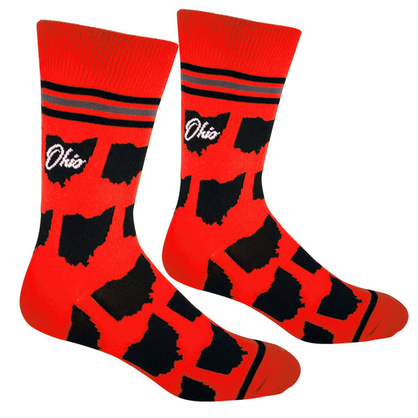 Ohio Shapes in Red and Black Men's Socks