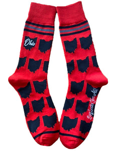 Ohio Shapes in Red and Black Men's Socks