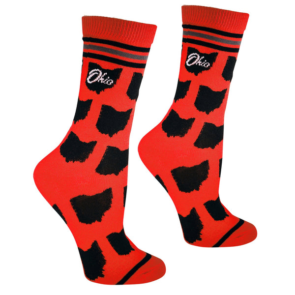 Ohio Shapes in Red and Black Women's Socks