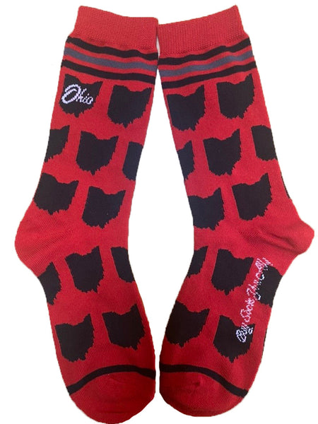 Ohio Shapes in Red and Black Women's Socks