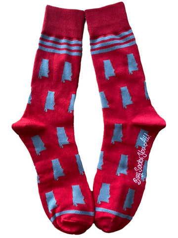 Alabama Shapes in Red and Grey Men's Socks
