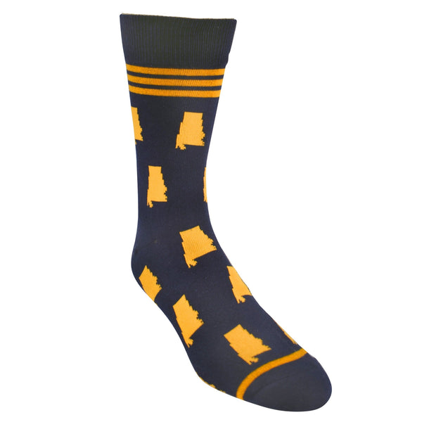Alabama Shapes in Navy and Orange Men's Socks