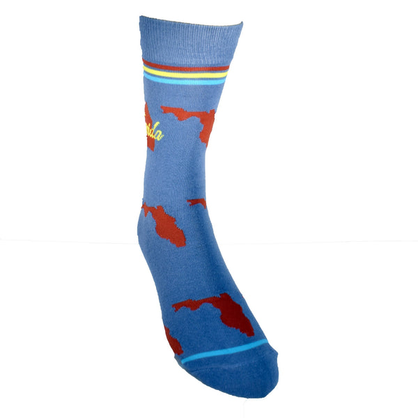 Florida Shapes in Blue and Red Men's Socks