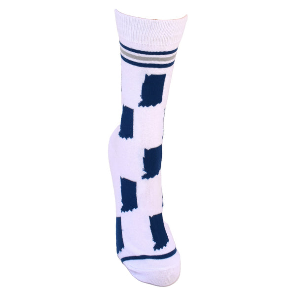 Indiana State Shapes Blue and White Women's Socks