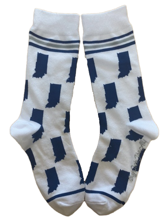 Indiana State Shapes Blue and White Women's Socks