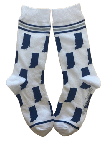 Indiana State Shapes Blue and White Women's Socks