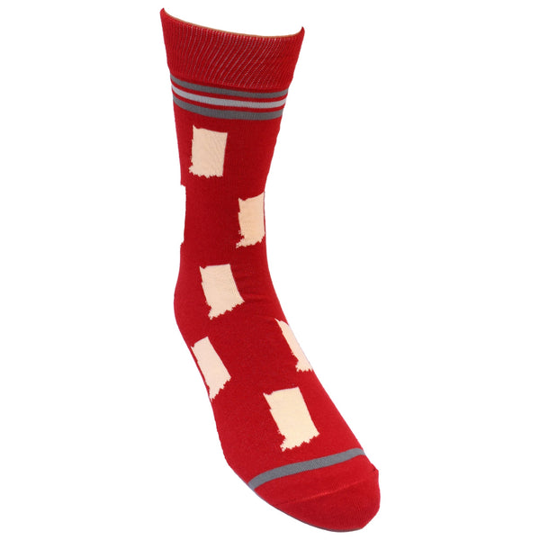 Indiana State Shapes Crimson and Cream Men's Socks