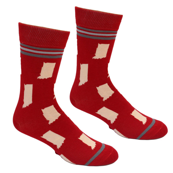 Indiana State Shapes Crimson and Cream Men's Socks
