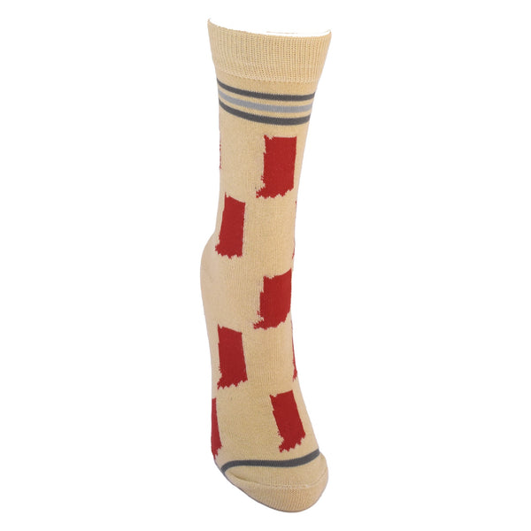 Indiana State Shapes Crimson and Cream Women's Socks