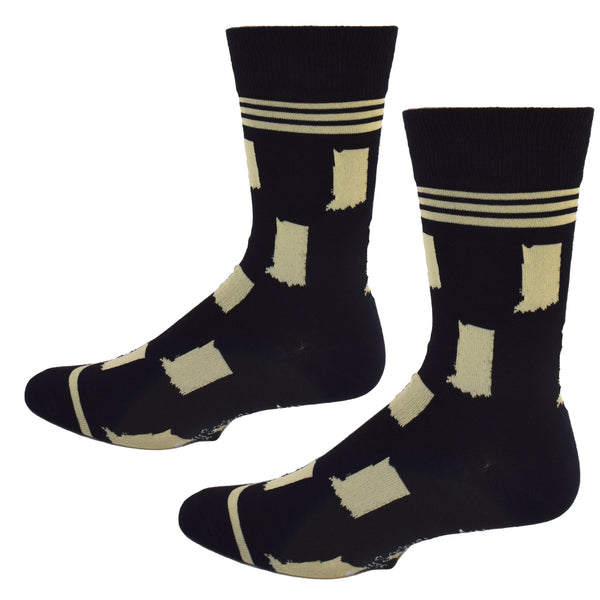 Indiana State Shapes Gold and Black Men's Socks