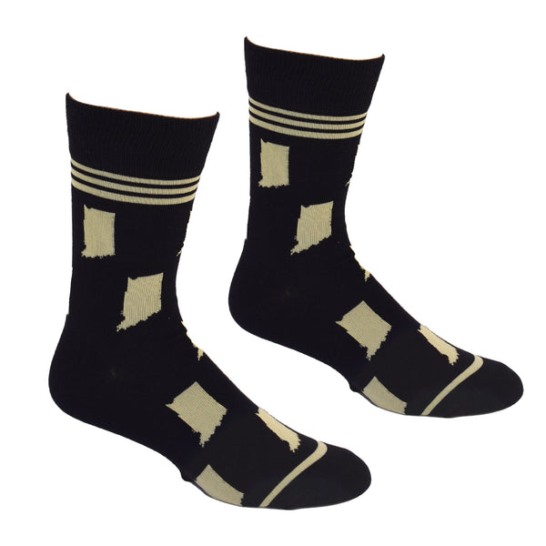 Indiana State Shapes Gold and Black Men's Socks