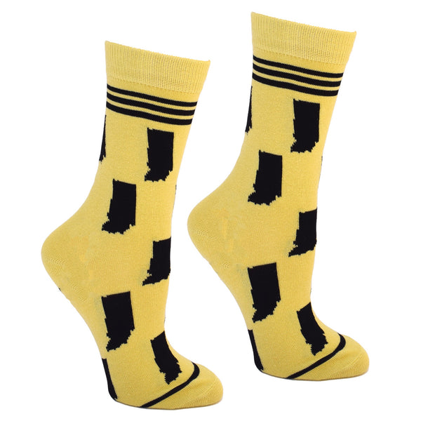 Indiana State Shapes Gold and Black Women's Socks