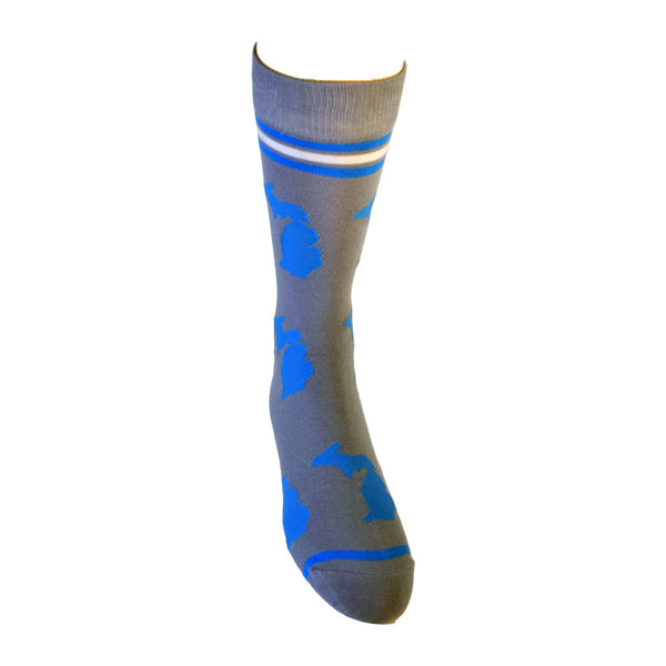 Michigan Shapes in Blue and Grey Men's Socks